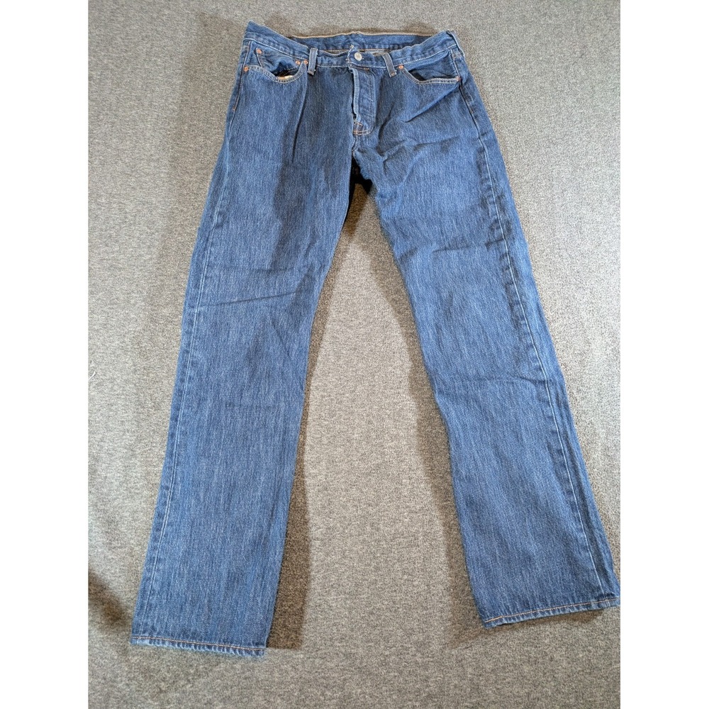 Levi's Jeans Men's 501 Western Style Button Fly Blue Denim Size 36x34 - Picture 1 of 8